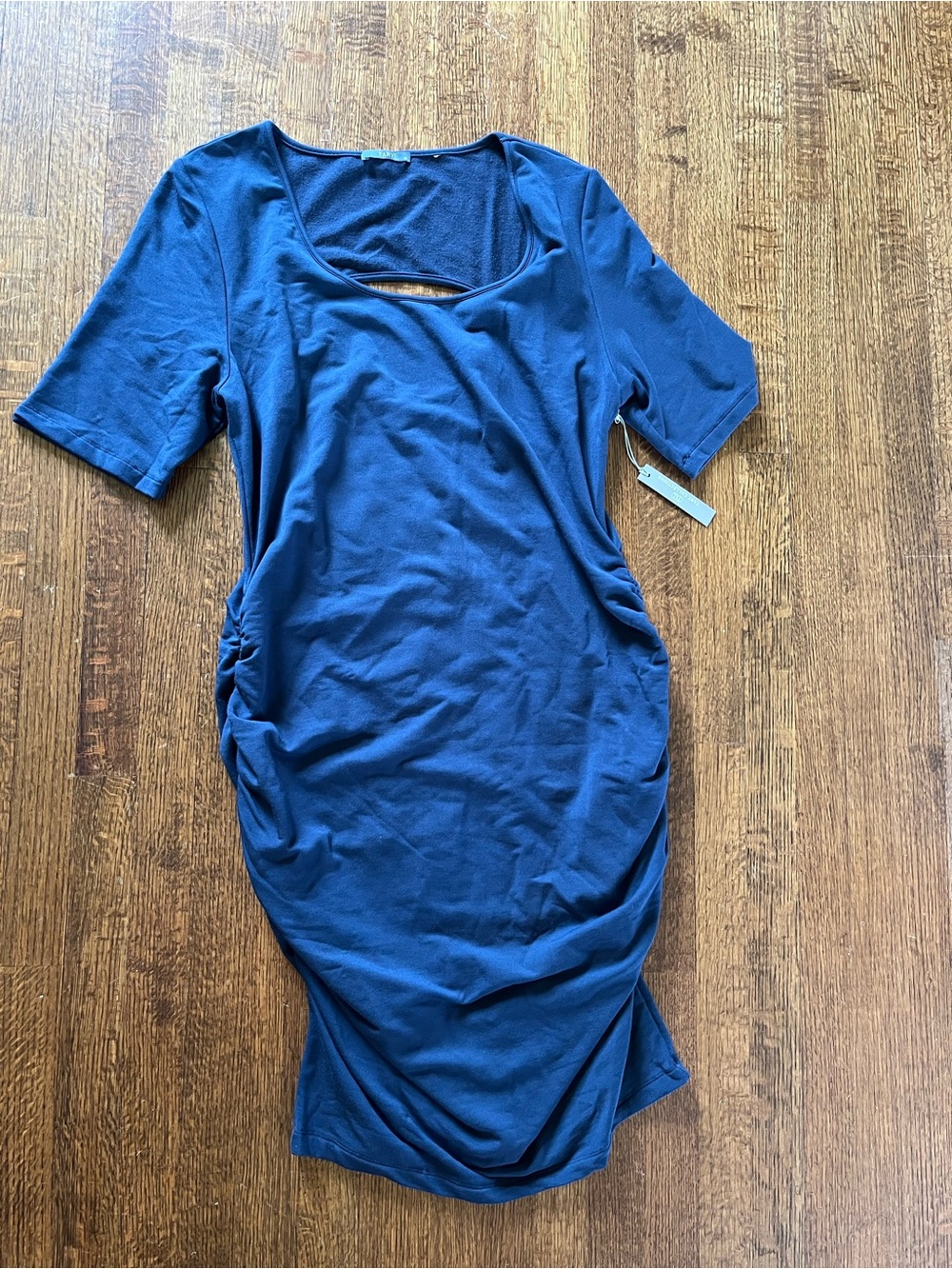 NWT TARTE Collections Navy Blue Scoop Neck Ruched Side Dress- 2X